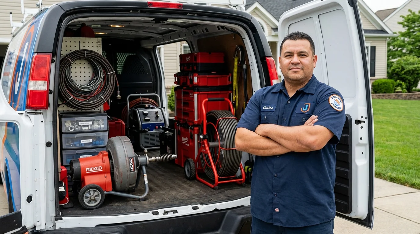 Professional drain cleaning equipment and Johns Plumbing LLC plumber in La Luz